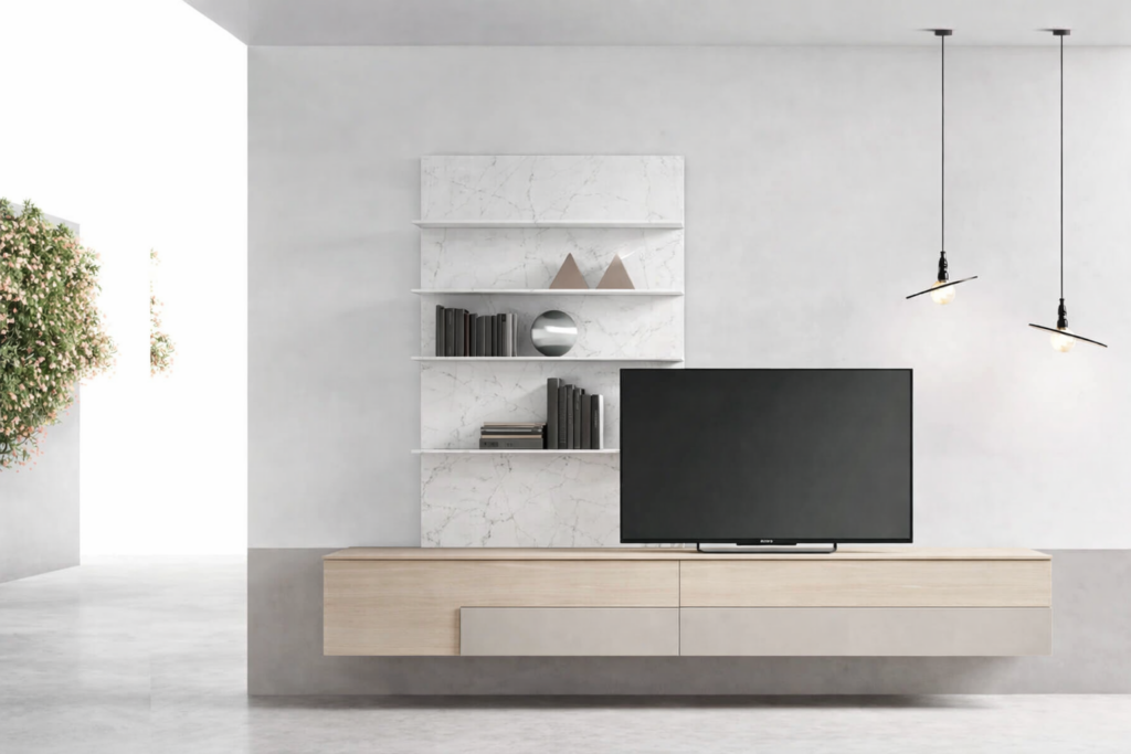 Mobile TV sospeso con parete attrezzata MORANESE